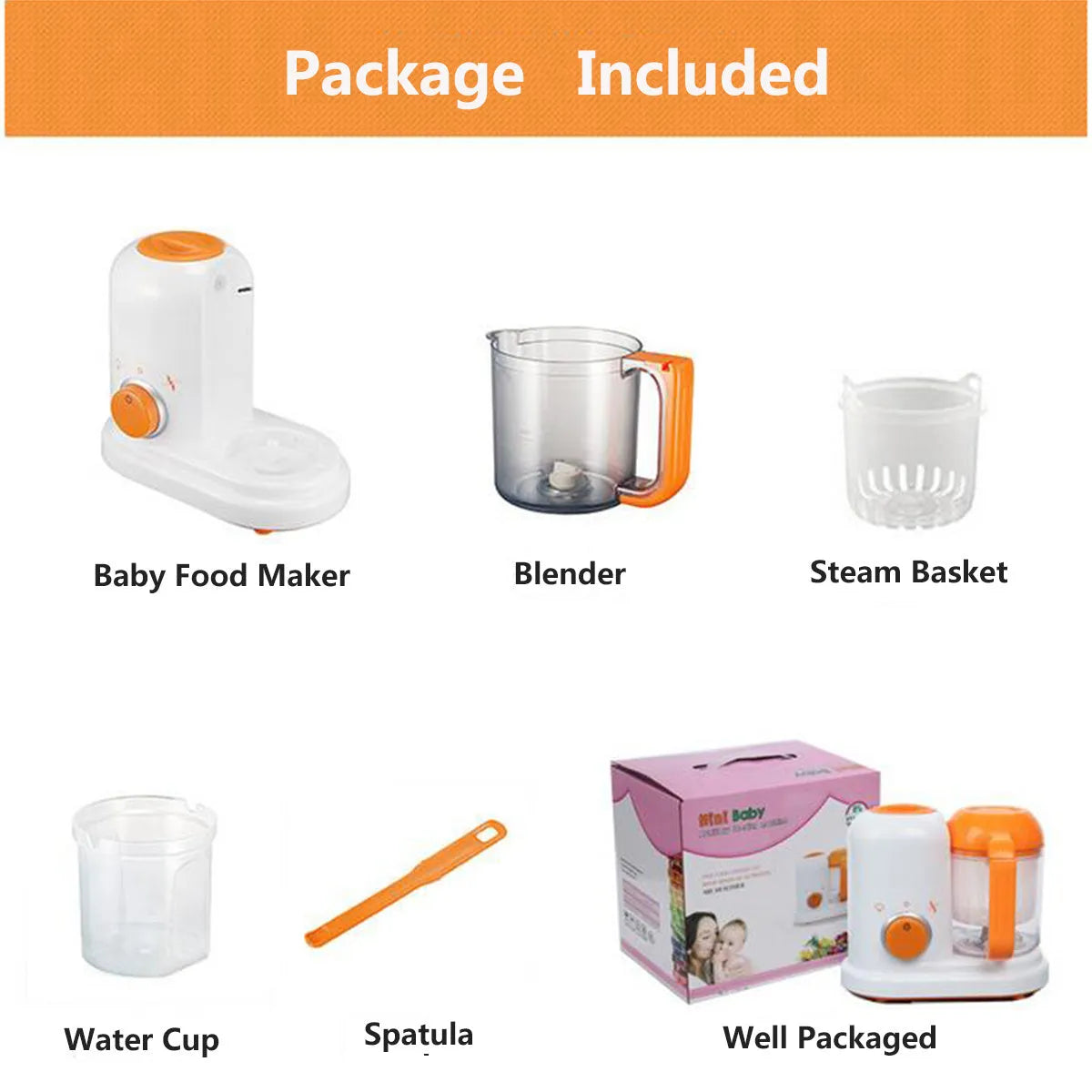 Multi-function baby food processor in light green with steam and blend functions, 190ml capacity, and BPA-free construction