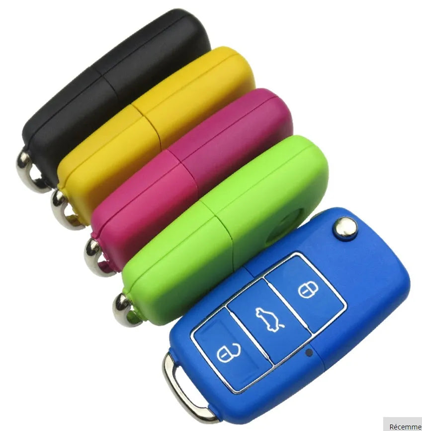 Volkswagen B5 ABS folding key shell in black with key blank and 70x35x16mm dimensions