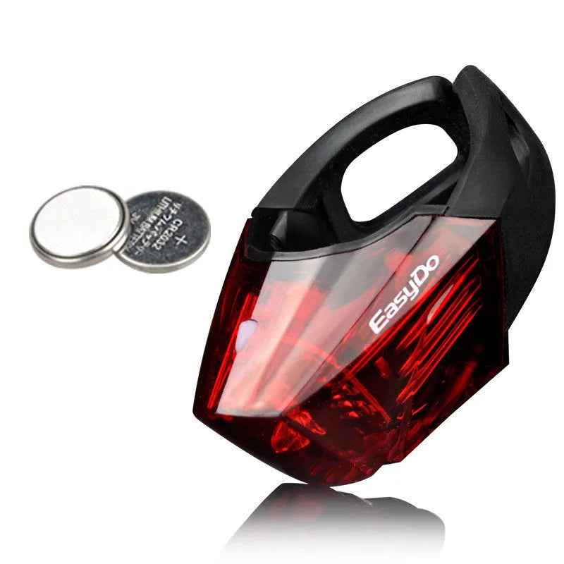 Bicycle tail light with 3 LED beads, 62x43x38 mm, IPX-4 waterproof, on bike seat post