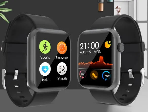R3L full touch smart watch 1.3 inch IPS colour screen, black silicone wristband