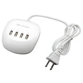 White USB wall charger with two ports and EU plug style for international device charging