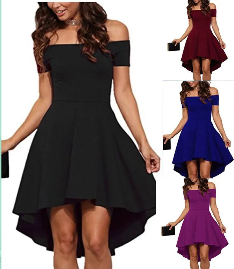 One shoulder short sleeve milk silk top with large swallowtail skirt in wine red, women's set
