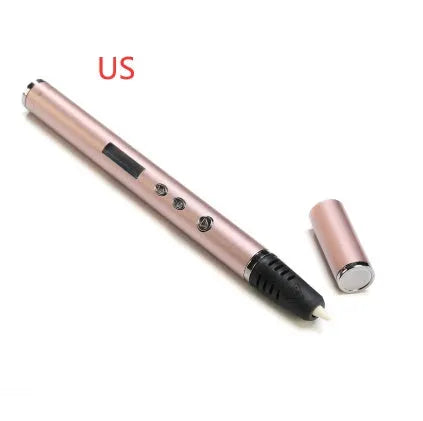 3D printing pen for DIY educational toys in black, gold, pink, or silver colour with adjustable speed control
