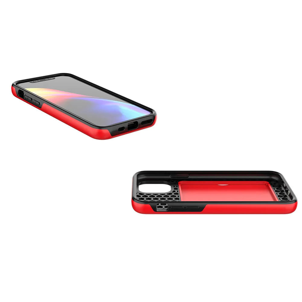 Simple solid colour mobile phone case for iPhone 11, Pro and Pro Max in black, shown from the back.