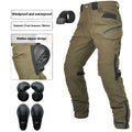 Motorcycle waterproof windproof trousers for cycling with protective gear in solid colour