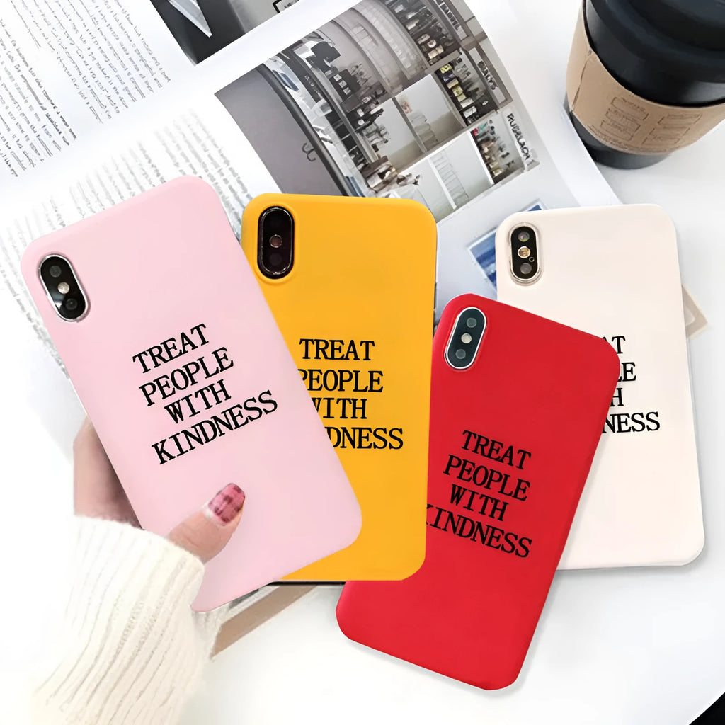 Printed TPU back cover phone case for iPhone and Samsung models in assorted colours.