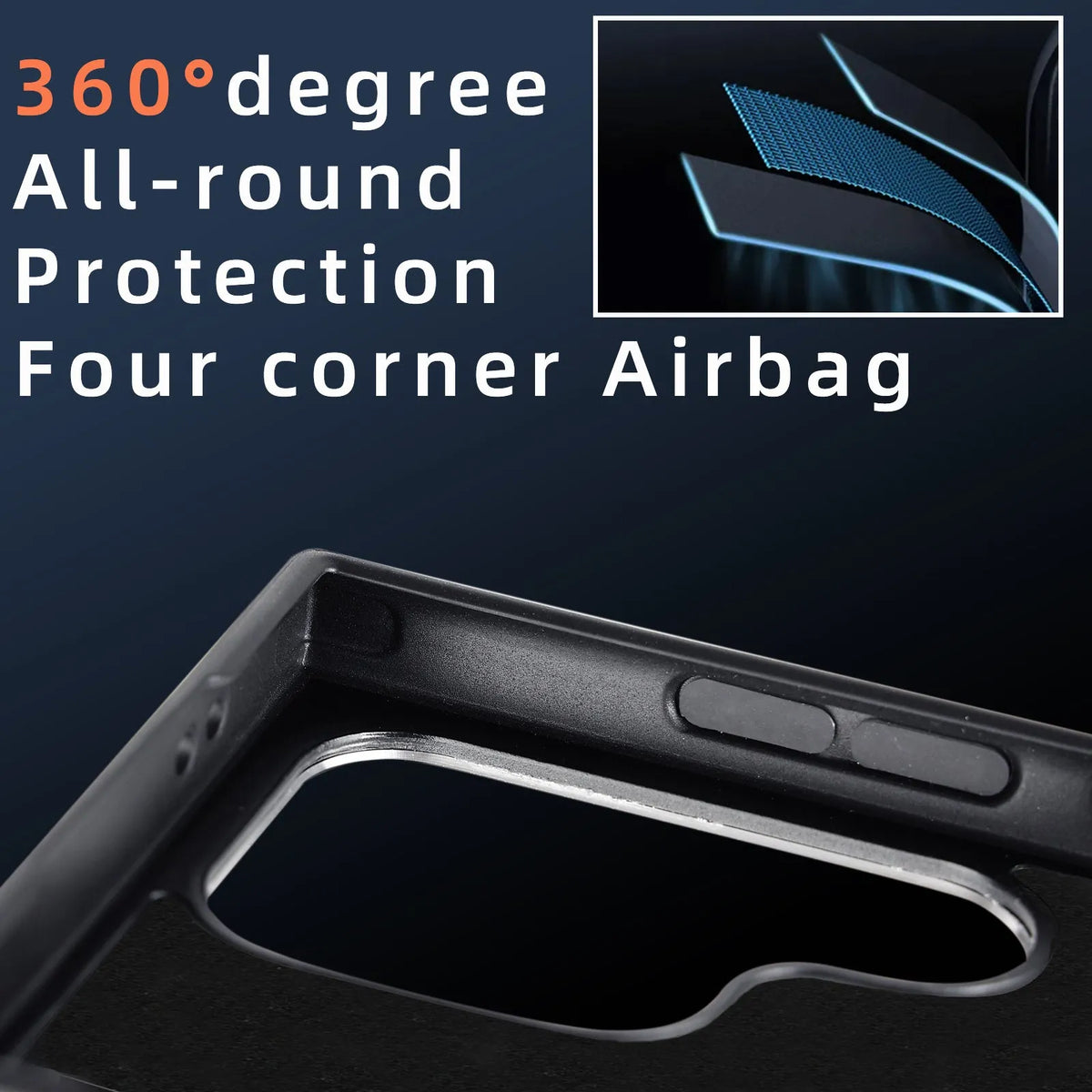 Black magnetic carbon fibre phone case for Samsung S24 Ultra showing slim fit and textured back