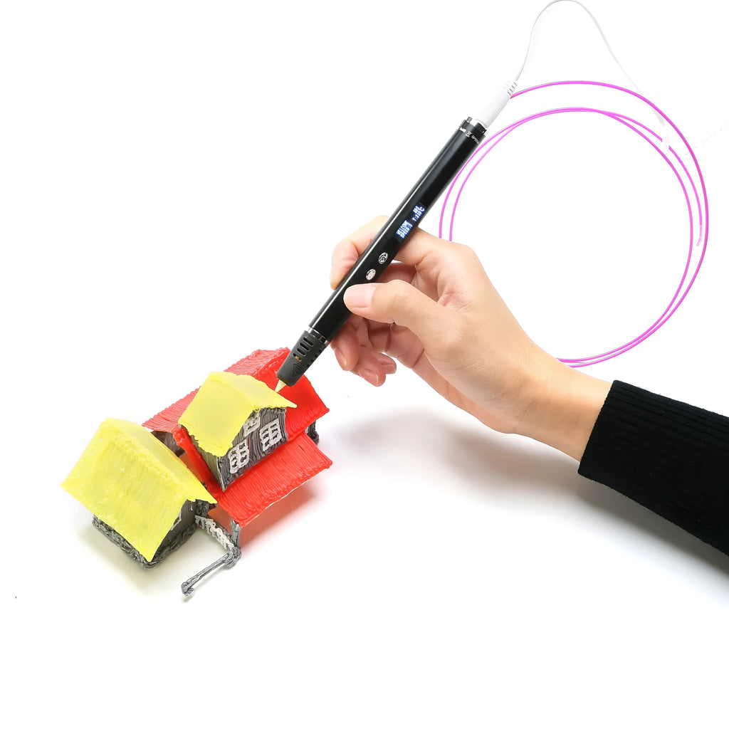 3D printing pen for DIY educational toys in black, gold, pink, or silver colour with adjustable speed control
