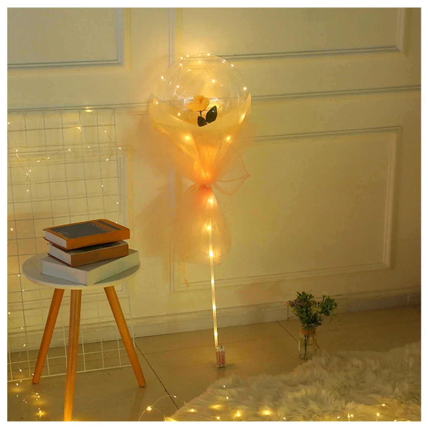 Luminous Balloon Rose Bouquet with LED lighting creating a magical ambiance for celebrations