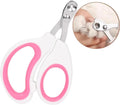 Blue cat nail clippers with circular cut hole and cushioned non-slip handles for safe pet grooming