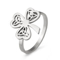 Stainless steel hollow ring with electroplated finish in gold or steel colour