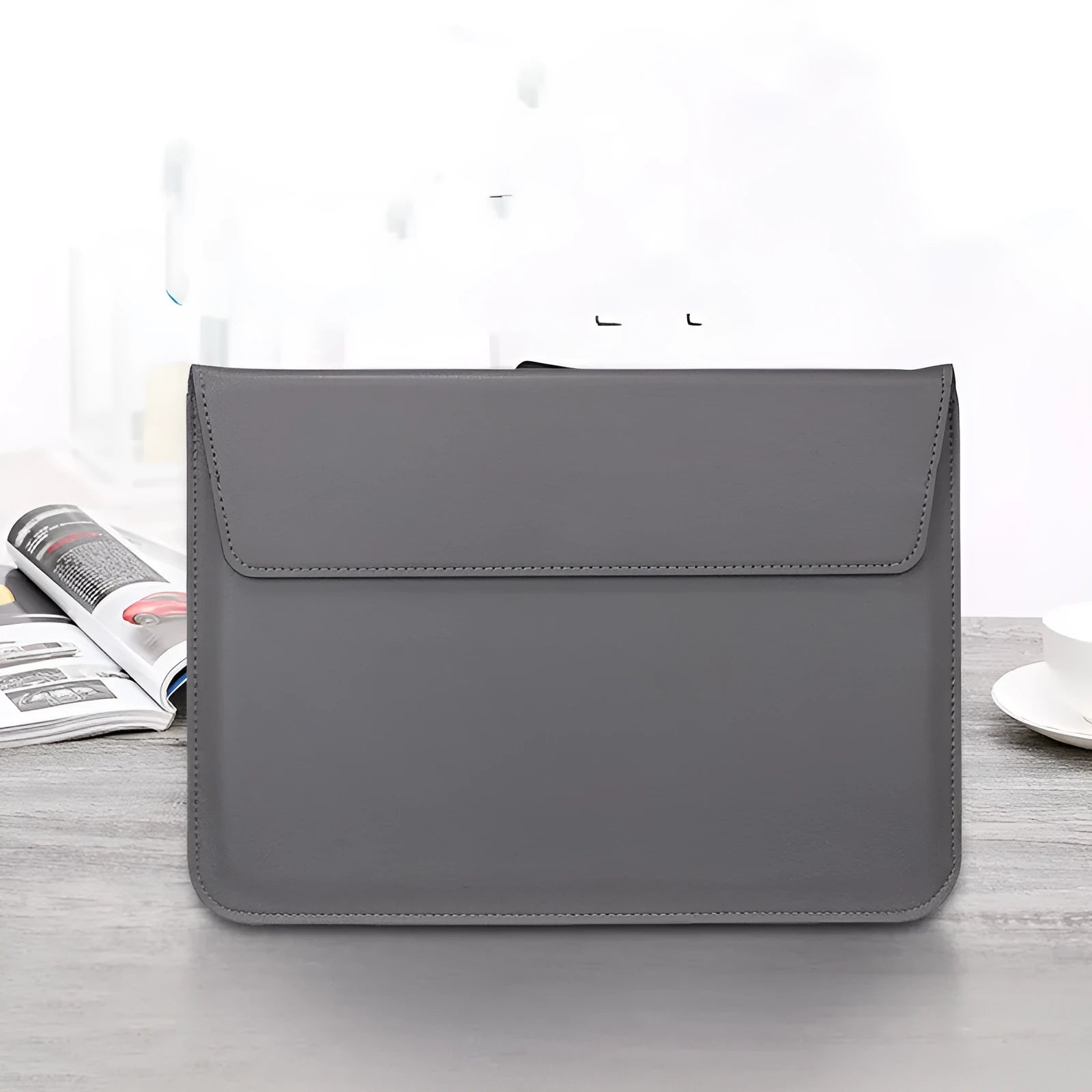 PU leather laptop sleeve in solid colour, available in 11 13 15 inch sizes