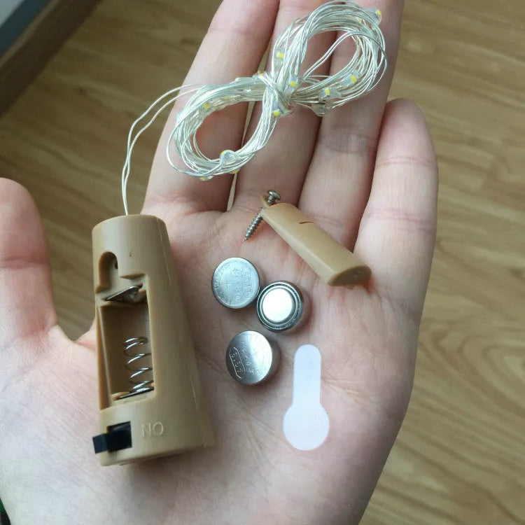 LED button battery box fairy lights 1m or 2m string in blue green purple white flashing garland