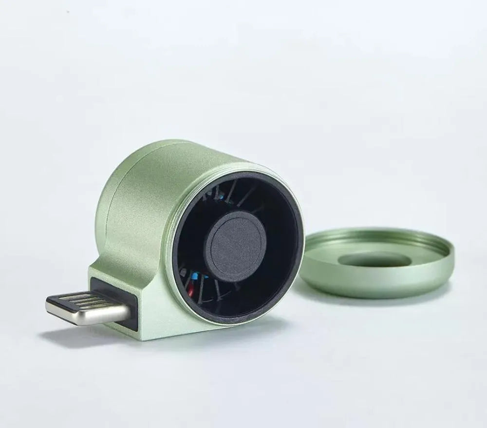 USB mini diffuser car air purifier in grey, peacock blue, military green, orange and lemon, portable solid fragrance diffuser.