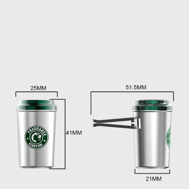 Silver alloy coffee cup shaped solid perfume seat for Gulong fragrance with natural plant extract