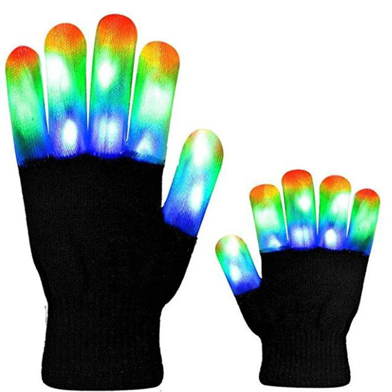 LED Glowing Gloves with Customizable Color-Changing Effects for Nightlife, Performances, and Parties