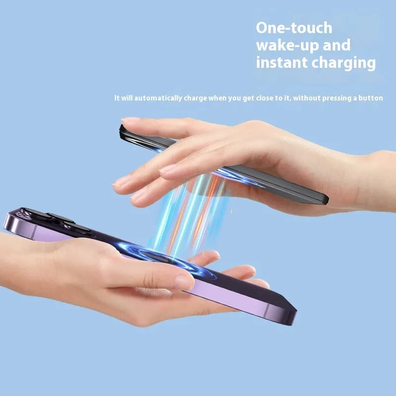 Ultra-thin 9mm magnetic power bank in dark grey, silver, black or violet colours