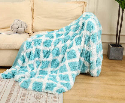 Luxuriously soft and cozy faux fur throw blanket in various colors and sizes