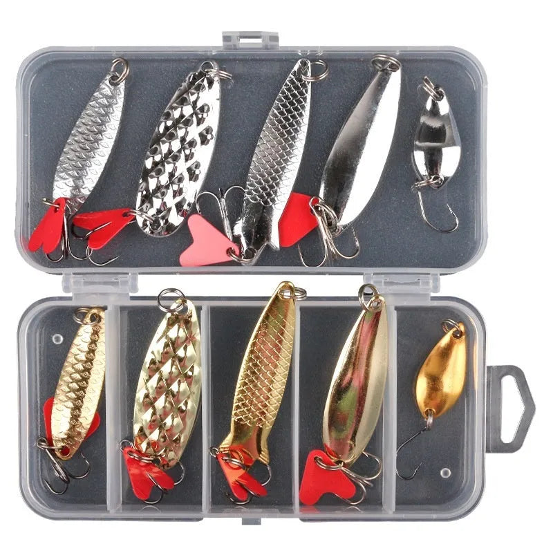 Metal sequin components in gold and silver for building pineapple style box iron fishing lure false baits.