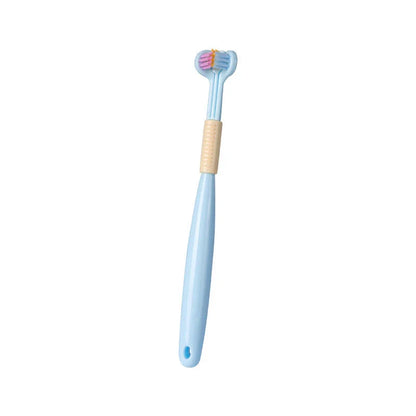 3-in-1 Soft Bristle Toothbrush with Tri-Sided Brush Head and Temperature-Responsive Bristles