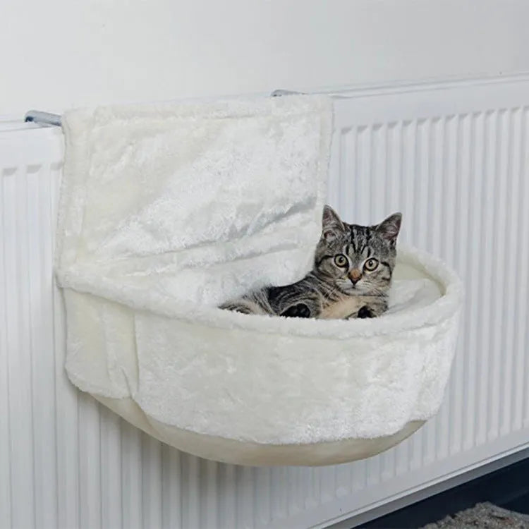 Iron frame cat hammock with soft fleece cloth in multiple colour options