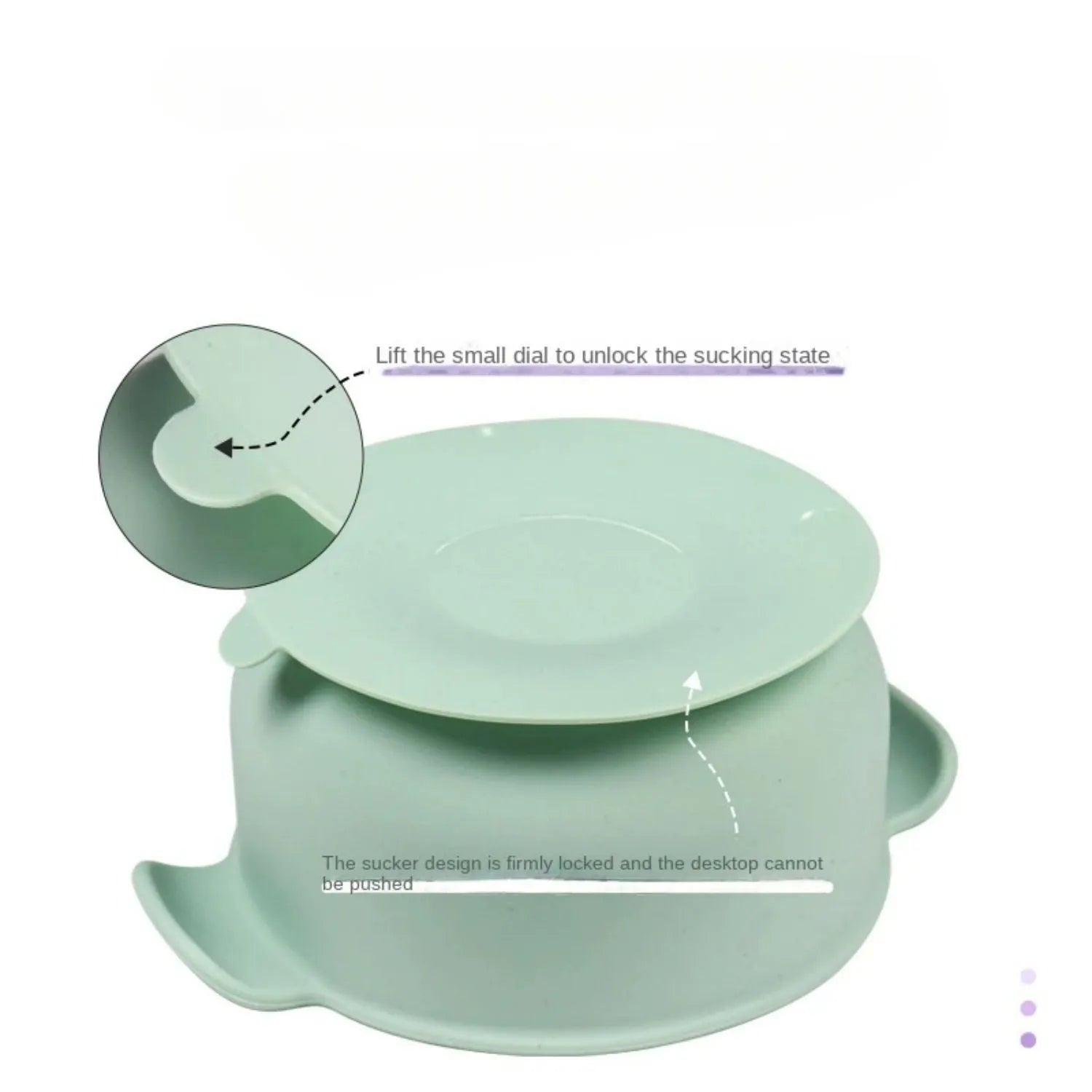 Silicone pet bowl with suction cup base in beige, blue, grey, green or pink colours
