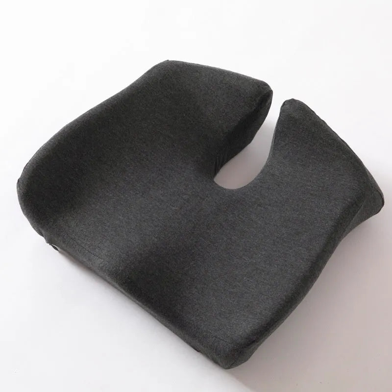 Memory foam office chair cushion for waist support in grey colour, dimensions 36x40x11cm