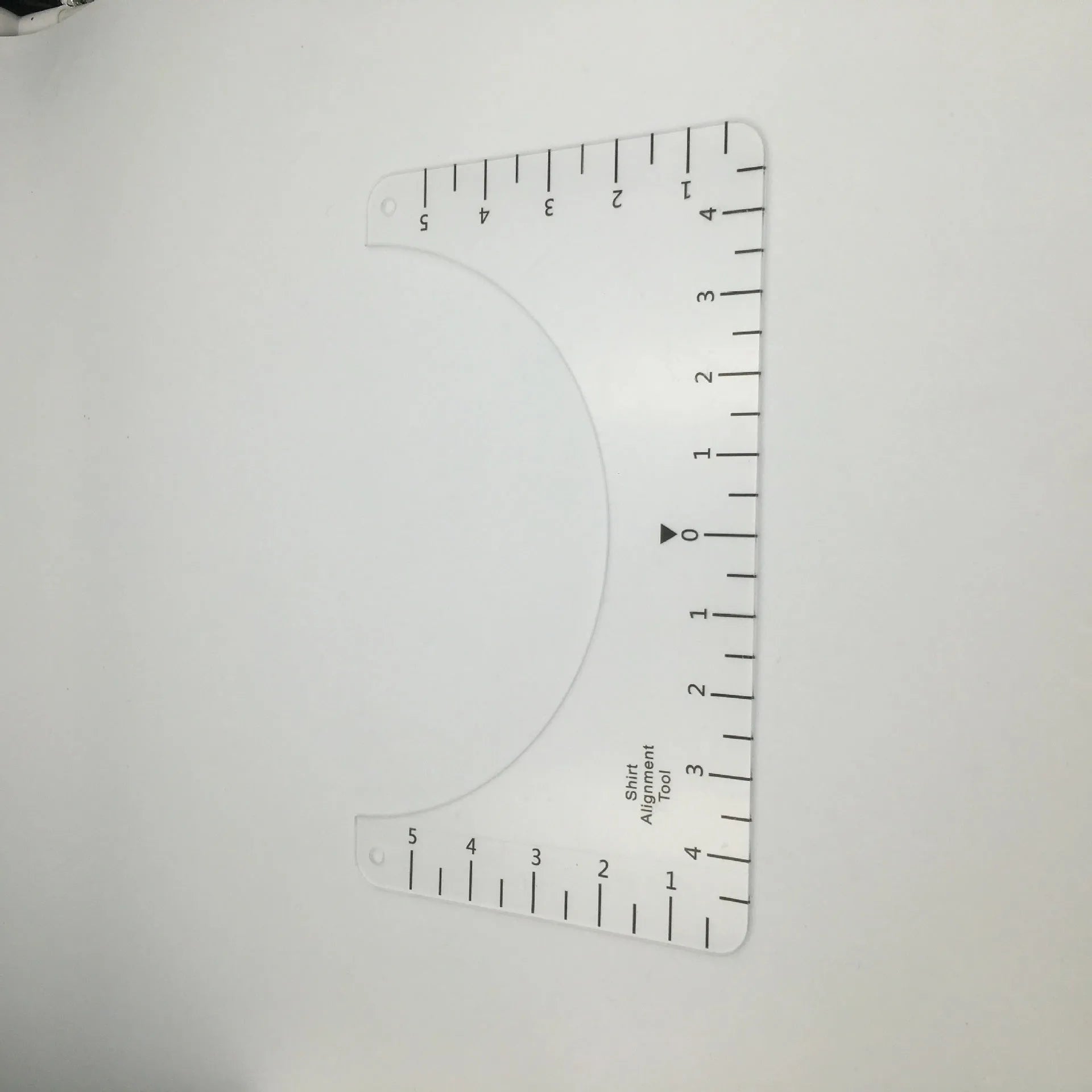 Transparent acrylic 10x6 inch sewing patch ruler for T-shirt fabric alignment