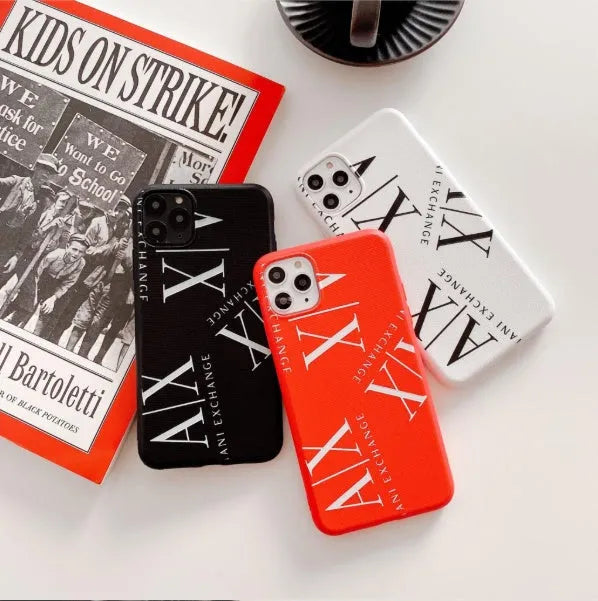 Silicone iPhone case in black, white or red colours compatible with iPhone 11, 7, 8 and X series models