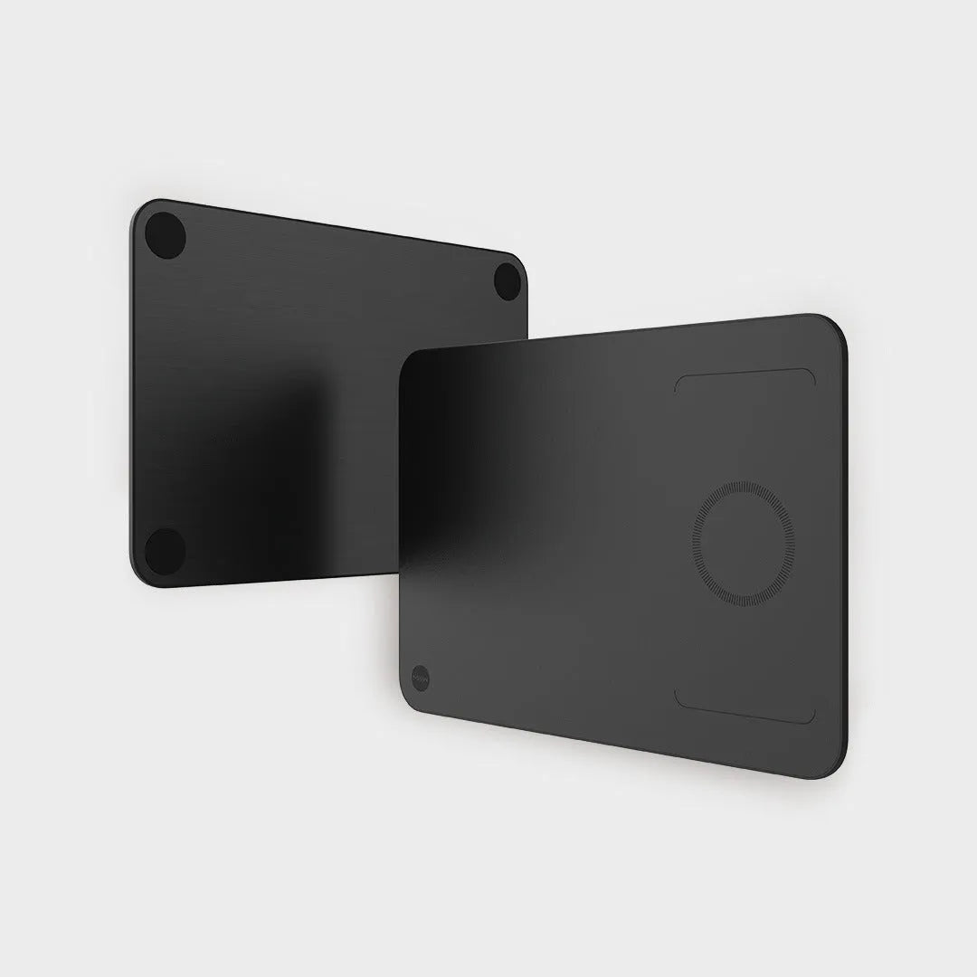MIWU Wireless Charging Mouse Pad in Black – 300x210x5mm ABS Aluminium Alloy PU Skin Silicone Desk Mat for Qi-Compatible Devices with Charging Feature for Office Work and Home Use, Non-Slip Surface, Slim 5mm Profile