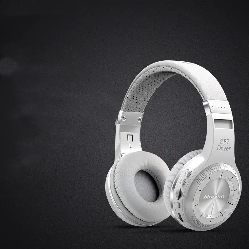 Hurricane series Bluetooth headset in black, stereo head-mounted wireless headphones with power display