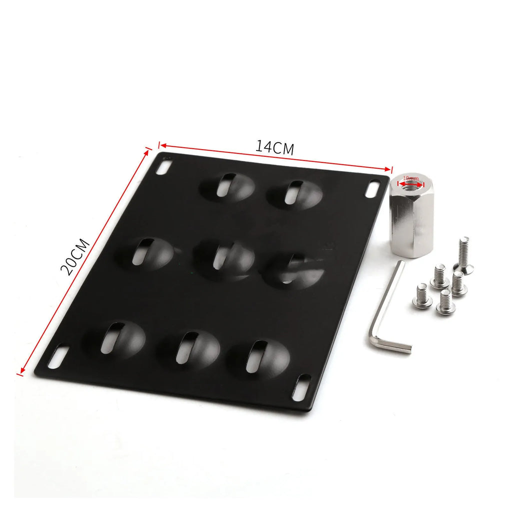 American licence plate frame with trailer rod for car modification on vehicle