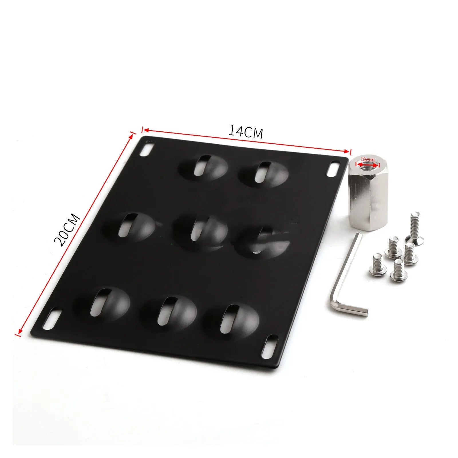 American licence plate frame with trailer rod for car modification on vehicle