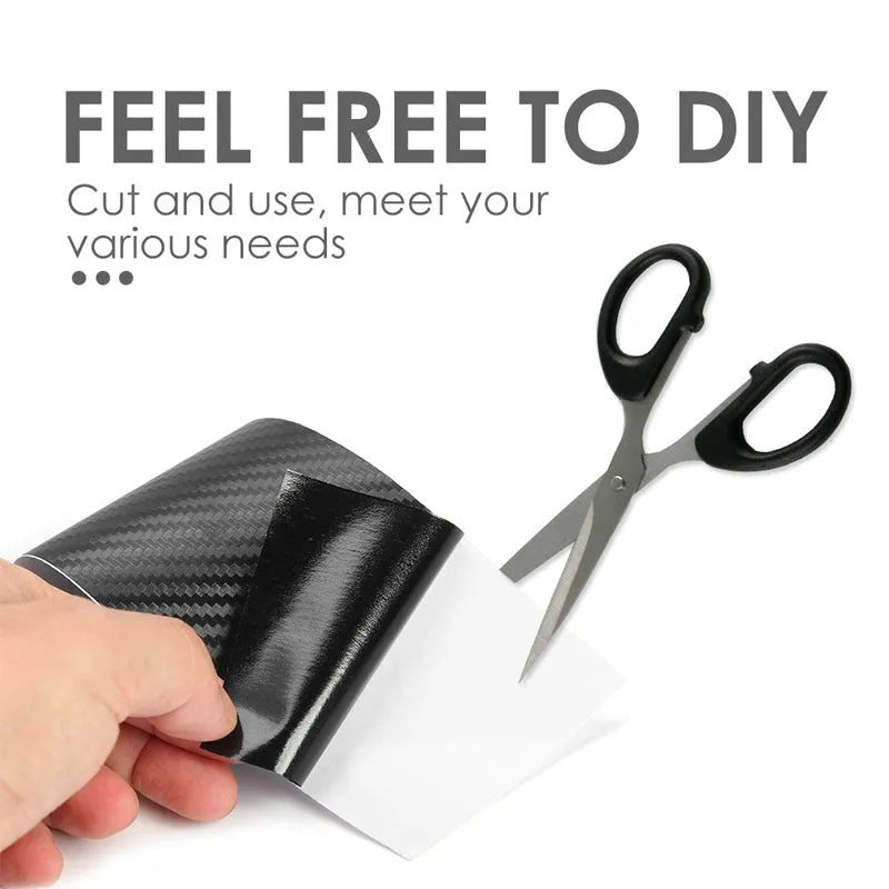 Matte 3D carbon fibre roll for car door sill protection in various width options