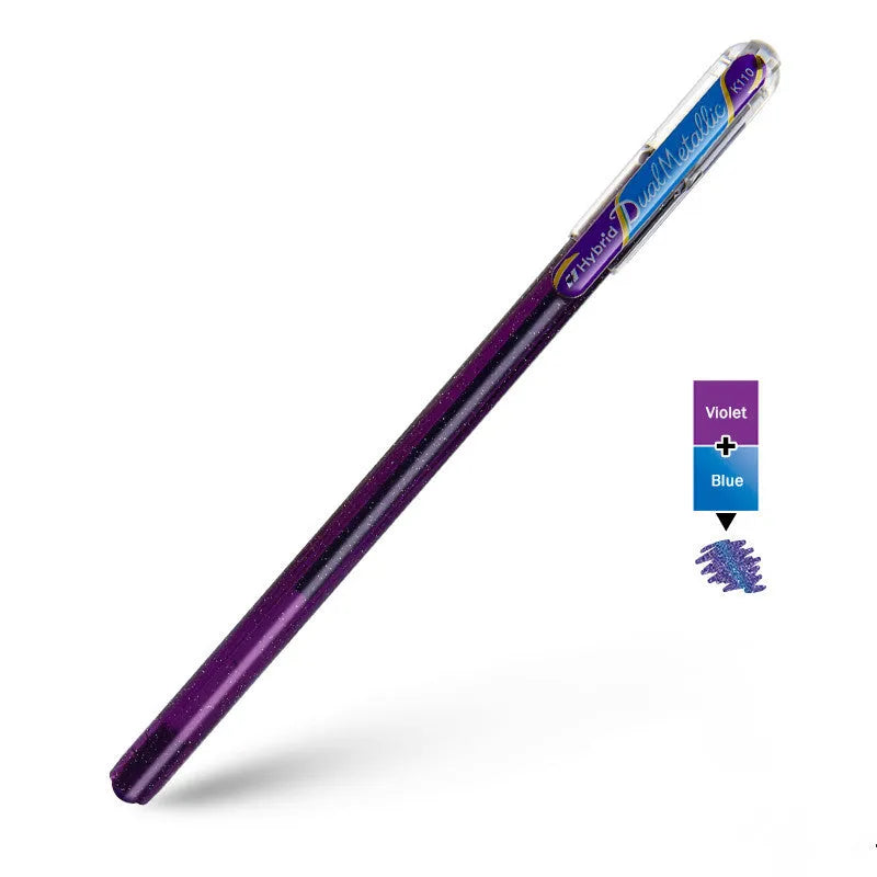 Flash K110 1.0mm gel pen with pearlescent glitter ink in eight colour options