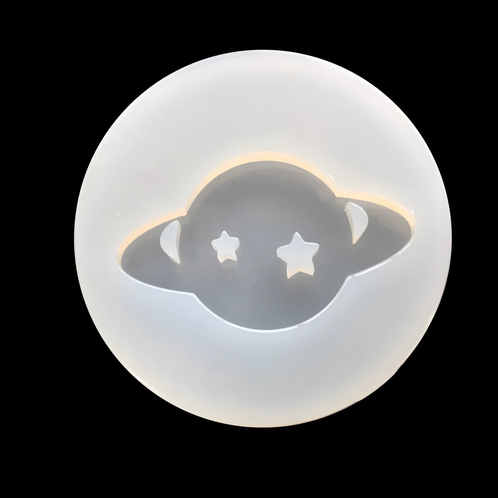 Round silicone mould for making full mirror finish spherical epoxy resin charms, approx 6.5 cm diameter