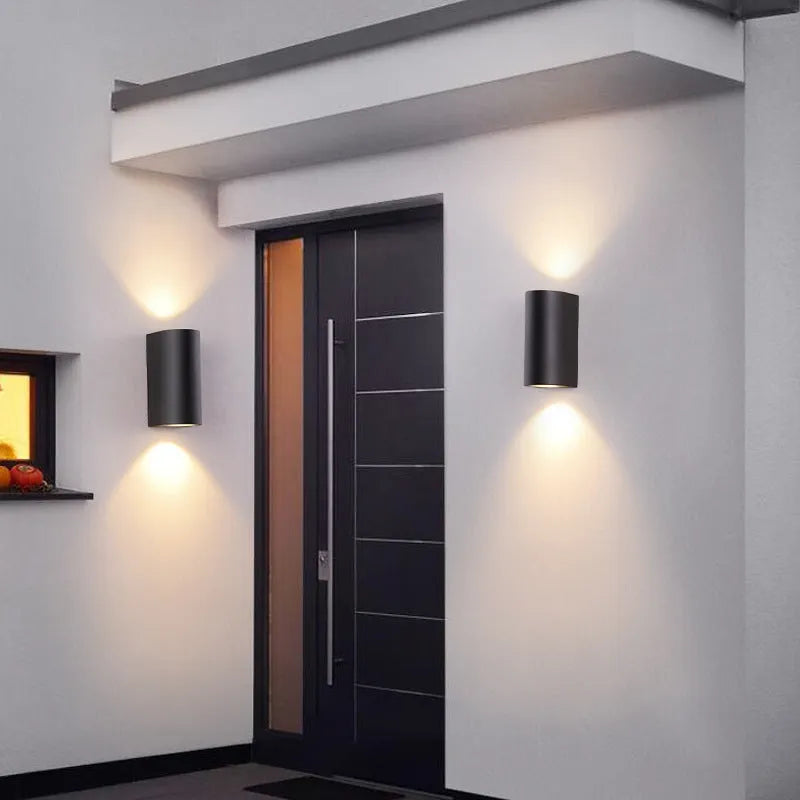 Villa outdoor LED waterproof wall lamp square 5W single head warm white