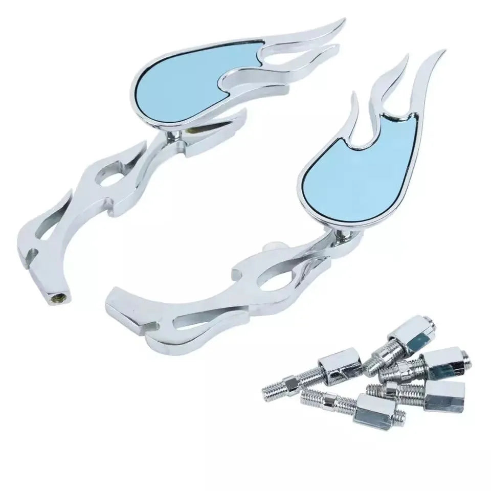 Universal convex rearview mirror pair with 16cm adjustable rods for motorcycle modifications