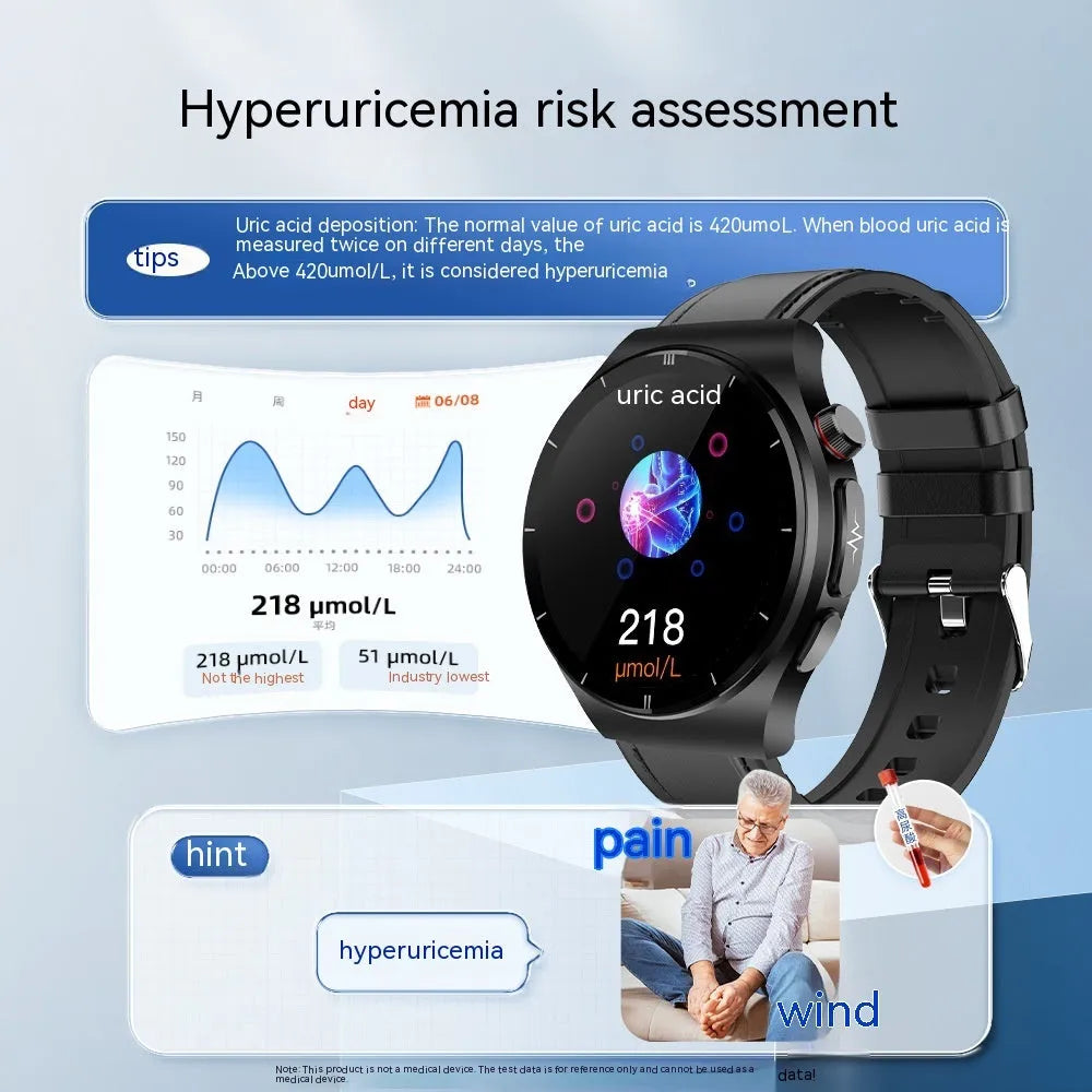 Black smart watch with TFT touch screen, health monitoring functions and choice of silicone, leather or metal steel strap