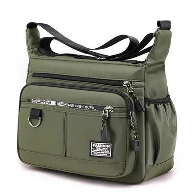 Men's multi-pocket crossbody bag in Oxford cloth, solid colour, large capacity, urban simplicity style