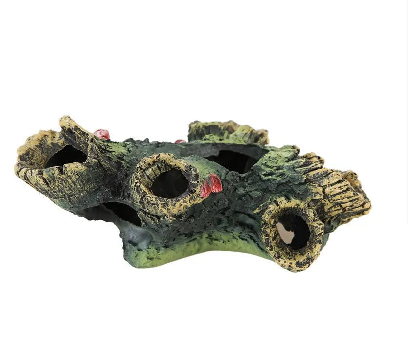 Resin fish tank ornament with old diamond-shaped tree branches style for aquarium landscaping