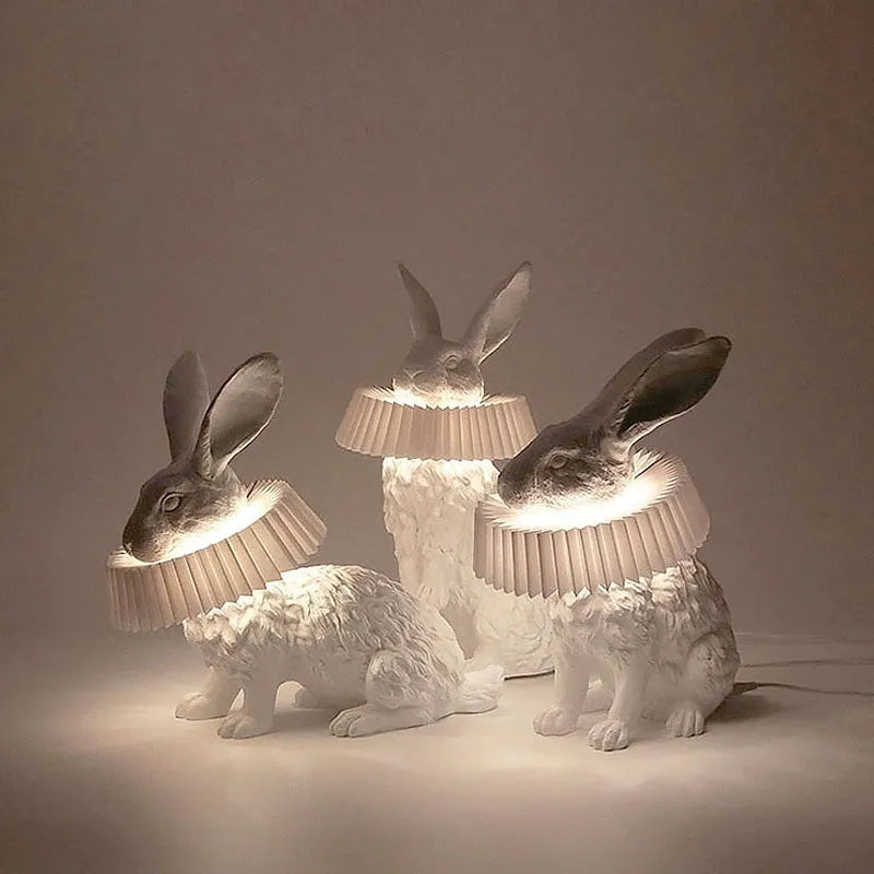 Creative designer simple bedroom table lamp in four posture options with graphic customisation capability