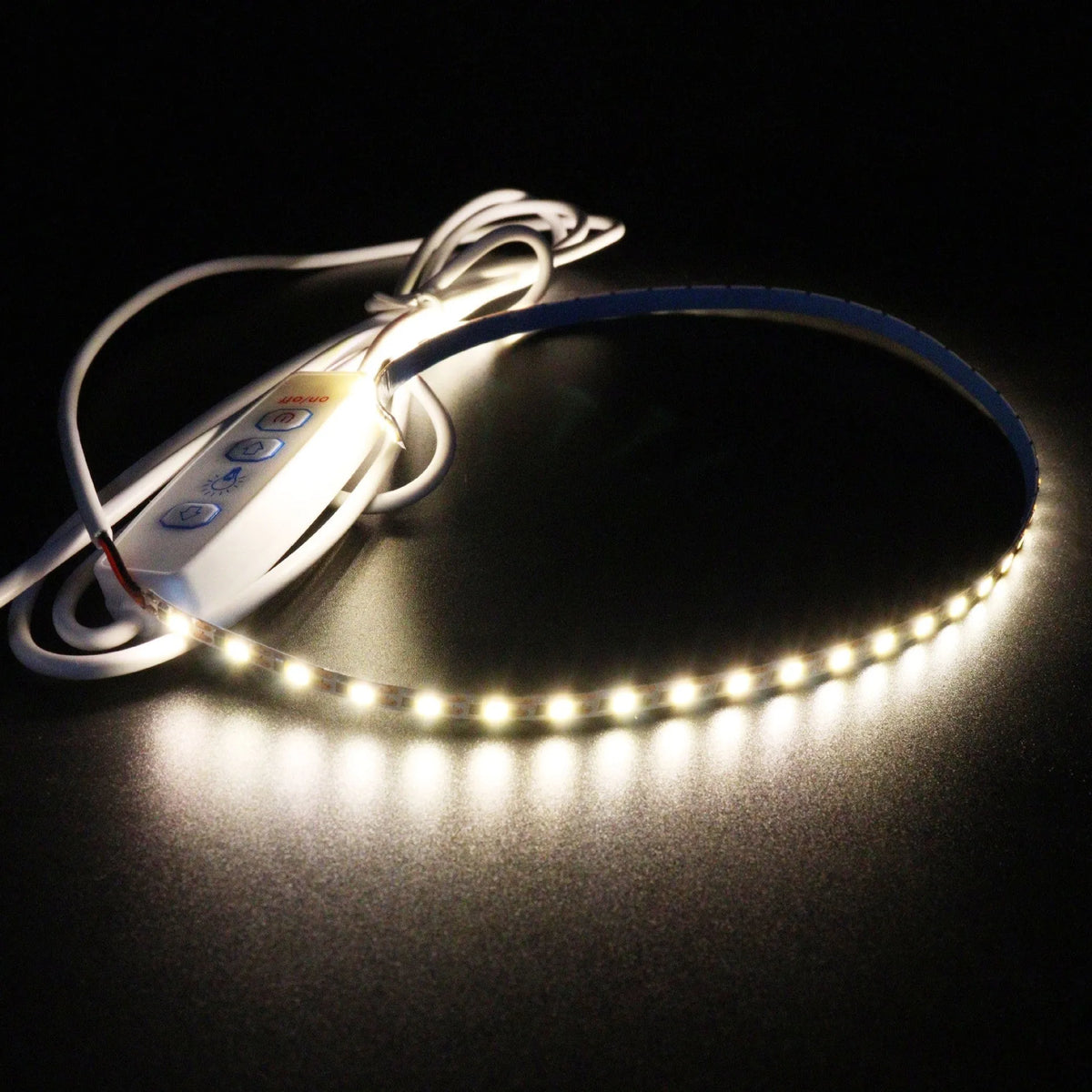 USB two-color dimmable LED light strip with 120 beads and button control, 5V input, 20cm length option