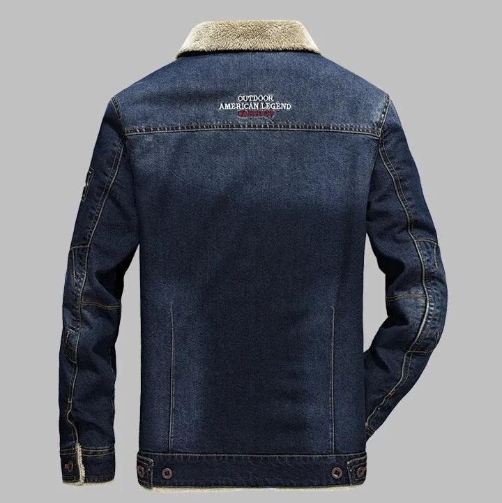 Men's 100% cotton coat in black, blue, and navy blue, available in sizes M to 6XL