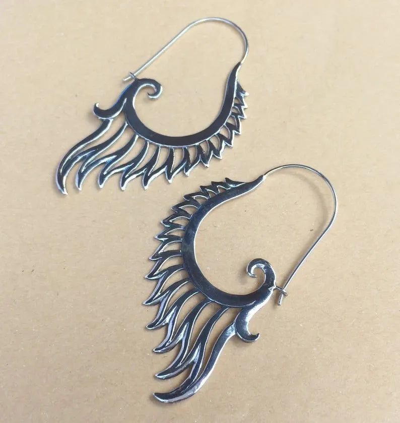 Silver alloy retro creative women's earrings in fashion OL style, one pair