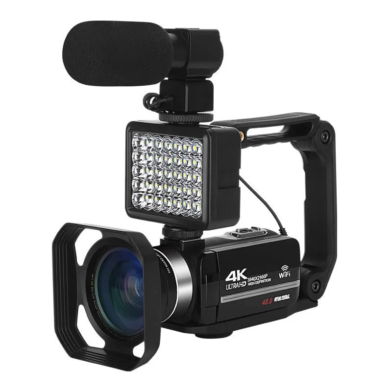 Black WIFI digital HD night vision camera with 3 inch screen showing dimensions 126x57x58mm