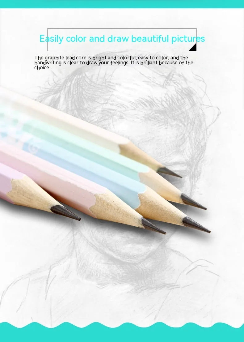 Basswood six-angle thermal transfer pencils in 50-piece barrel packaging