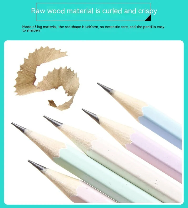 Basswood six-angle thermal transfer pencils in 50-piece barrel packaging