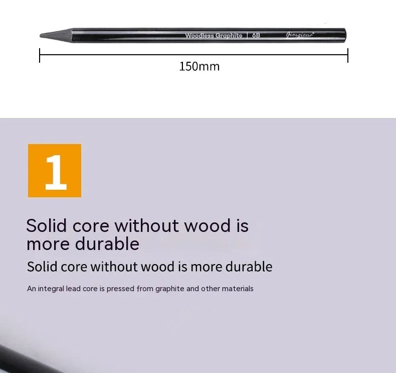 Carbonized pencil set showing six graphite and three carbonized drawing pencils with wooden casings on suction card packaging