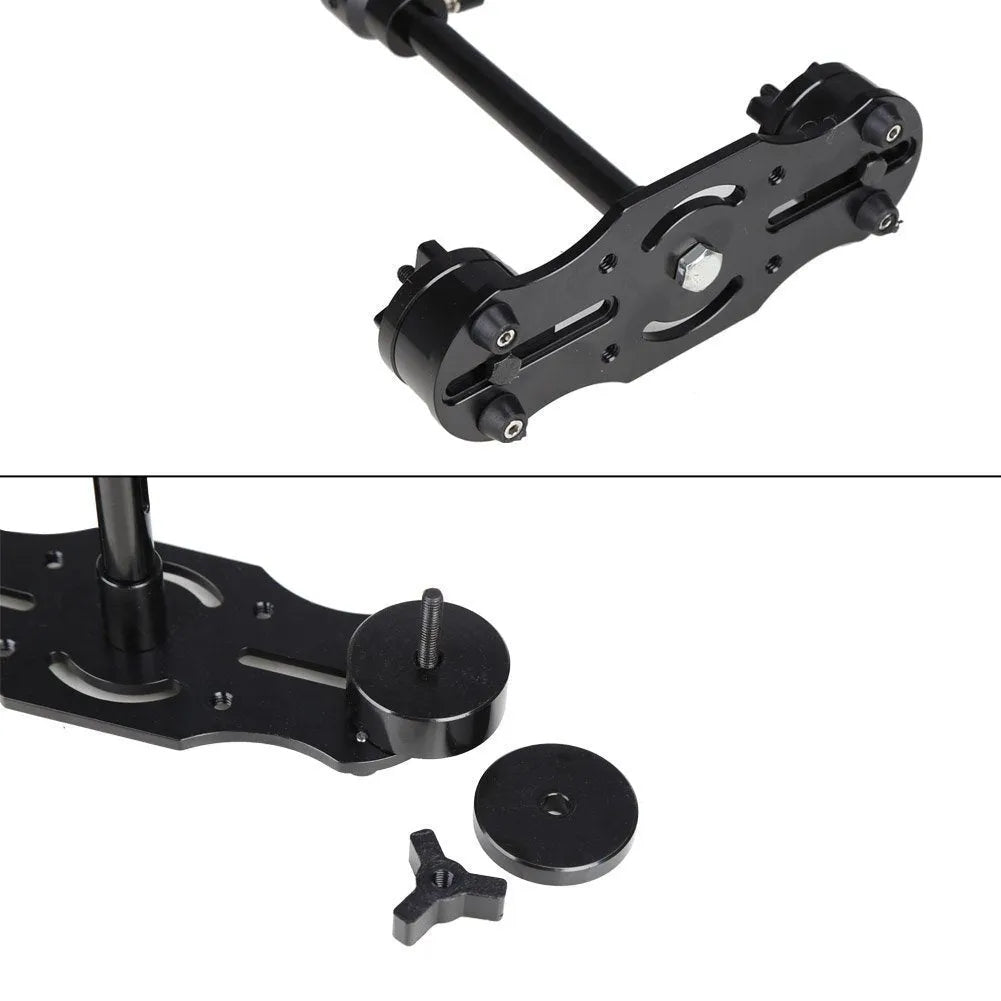 Black S40 and S60 aluminium alloy handheld camera stabiliser with adjustable height.
